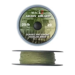 Tresse à Bas De Ligne Carpe Mack2 Army Braid Durable And Sinking Hooklink Braid