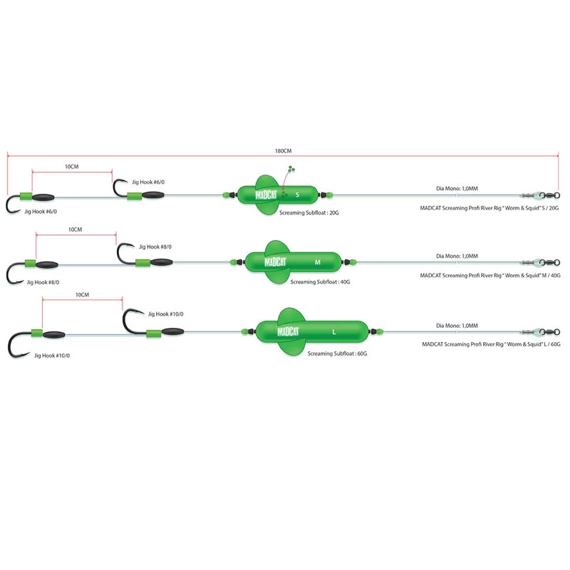 Bas De Ligne Monté Silure Madcat Screaming Profi River Worm & Squid 180cm 2 Bas De Ligne Monté Silure Madcat Screaming Profi River Worm & Squid 180cm – Image 2