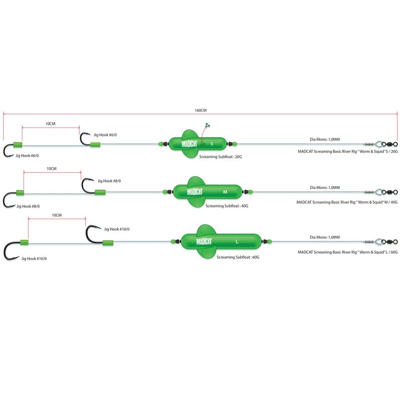 Bas De Ligne Monté Silure Madcat Screaming Basic River Worm & Squid 2 Bas De Ligne Monté Silure Madcat Screaming Basic River Worm & Squid – Image 2