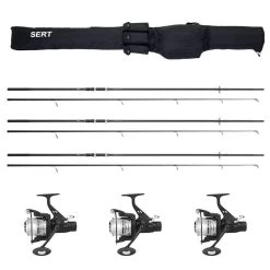 Pack Sert Carpe 3 Cannes 10' 3lbs + 3 Moulinets Débrayable + Fourreau