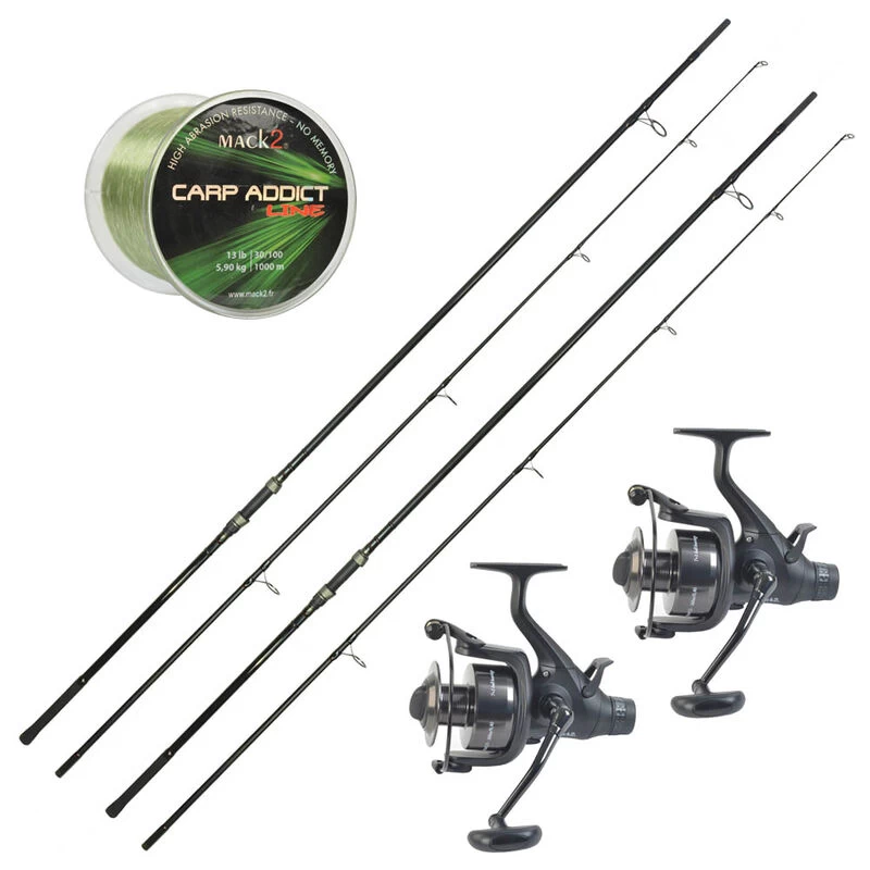 Pack 2 Carp Addict Evo 12' 3.5lbs + 2 Carp Addict 6000 FR + Nylon 1 Pack 2 Carp Addict Evo 12' 3.5lbs + 2 Carp Addict 6000 FR + Nylon
