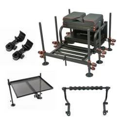 Pack Station Pro League Team France + Desserte + Barre Repose Canne + Support De Cannes