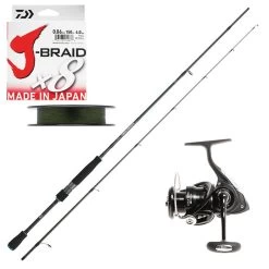 Canne Spinning Daiwa Powermesh 1m91, 5-14g + Lexa Nero 2500 +Tresse 8 Brins